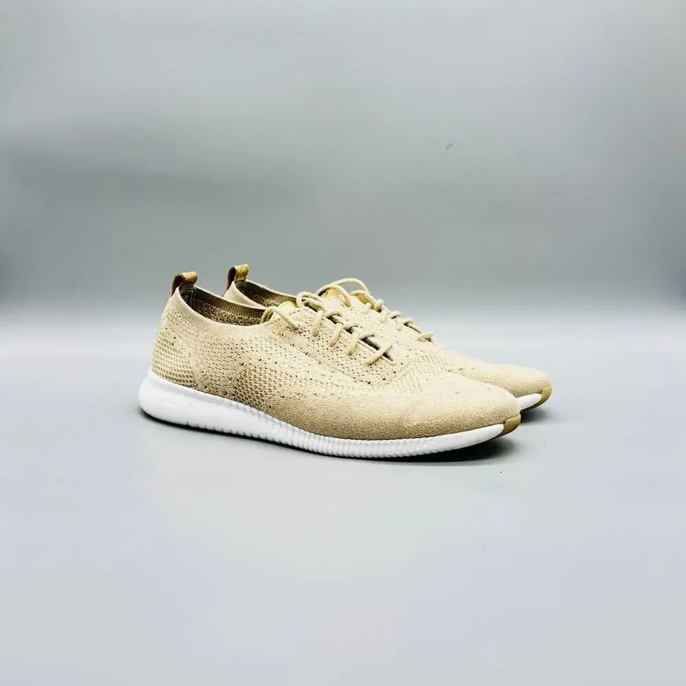 Cole Haan Shoes Women 7.5 Beige Knit Grand OS Stitchlite Walking Sneaker Comfort